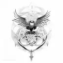 Celtic crow tattoo design idea