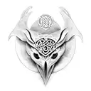 Celtic crow tattoo design idea