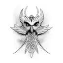 Celtic crow tattoo design idea