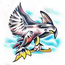 Eagle fighting an orca whale tattoo design idea