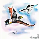 Eagle fighting an orca whale tattoo design idea