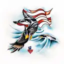 Eagle fighting an orca whale tattoo design idea