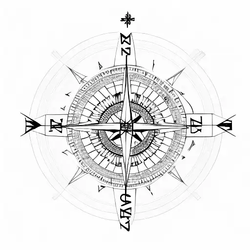 Israel and compass  tattoo design idea
