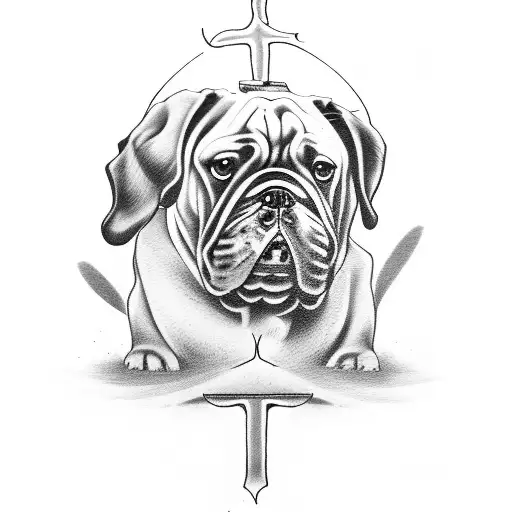 religious Tattoo of standing saint Lazarus with bulldogs at his feet tattoo design idea
