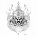 king Ravana angry  tattoo design idea