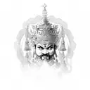 king Ravana angry  tattoo design idea