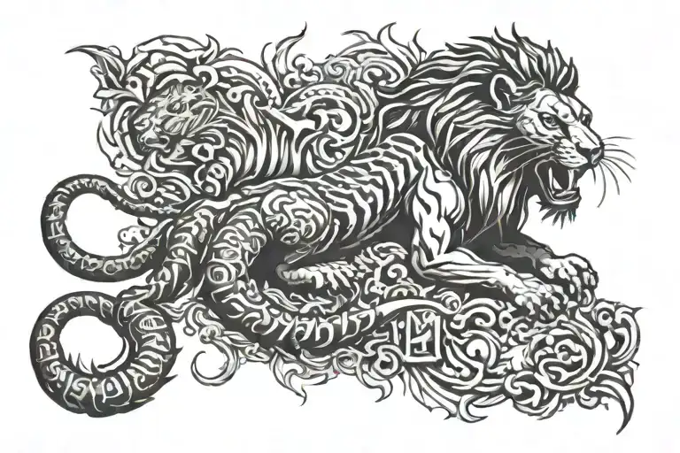 scorpion and lion armband tattoo tattoo design idea