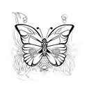 Butterfly with side design tattoo design idea