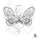 Butterfly with side design tattoo design idea