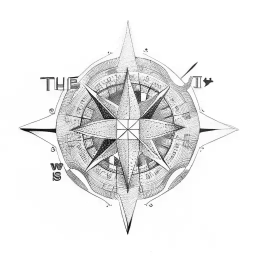the name Callie with a compass tattoo design idea
