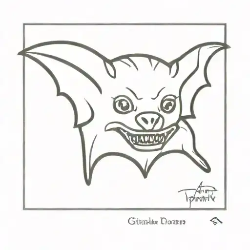 vampire bat cute little teeth  tattoo design idea