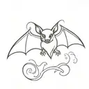 vampire bat flying tattoo design idea