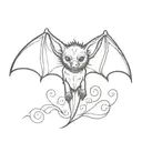 vampire bat flying tattoo design idea