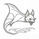 vampire bat flying tattoo design idea