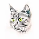 cat with devil tattoo design idea