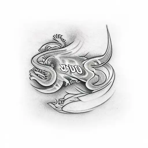  the word judo written in japanese tattoo design idea