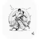  the word judo written in japanese tattoo design idea