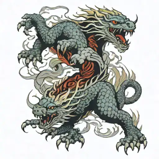 the battle of aegon and daemon targaryen tattoo design idea