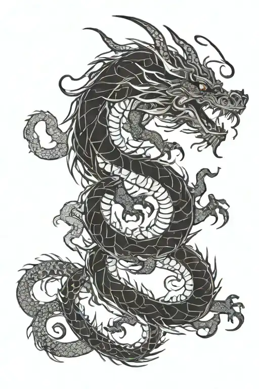 western dragon tattoo design idea