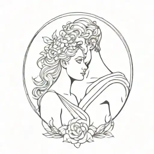 hades and persephone tattoo design idea
