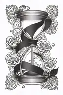 Hourglass with the phrase "everything passes" tattoo design idea