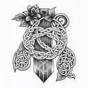 Combine Roman numerals representing your children's birthdates with intricate Celtic knotwork symbolizing eternal family bonds tattoo design idea
