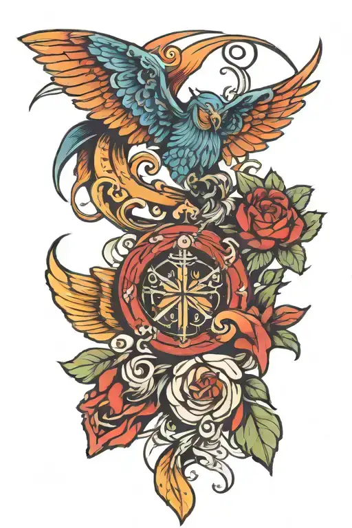 heritage symbols tattoo design idea