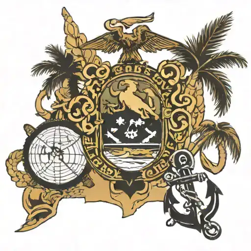 state of Florida, palm trees eagle globe and anchor usmc tattoo design idea