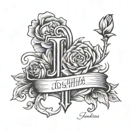 Joshua 1:9 bible verse written tattoo design idea
