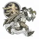 hard times create strong men walking tattoo design idea