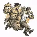 hard times create strong men walking tattoo design idea