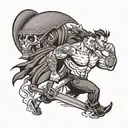 hard times create strong men walking tattoo design idea