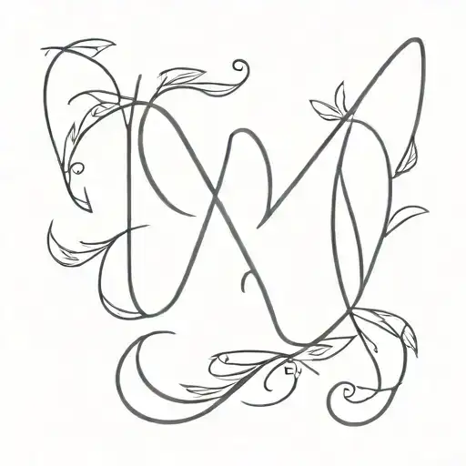 initials U and D tattoo design idea