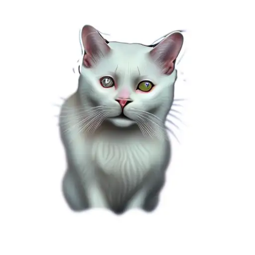a white cat tattoo design idea