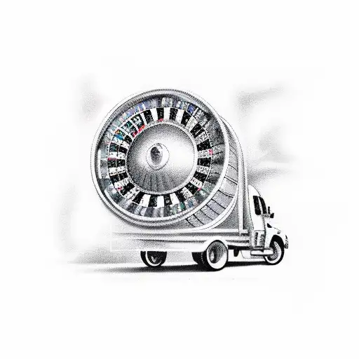 18 wheel truck and casino tattoo design idea