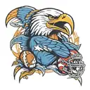 eagle snake fox football  tattoo design idea
