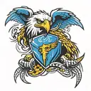 eagle snake fox football  tattoo design idea