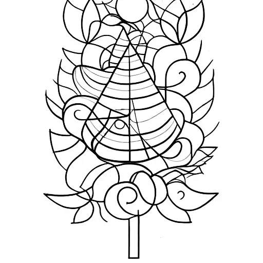 A minimalist tattoo of a stylized pencil transforming into a vibrant tree, representing the creative growth derived from drawing and nature. tattoo design idea
