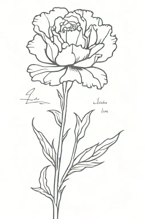 long stem carnation with Bible verse Joshua 1:9  tattoo design idea
