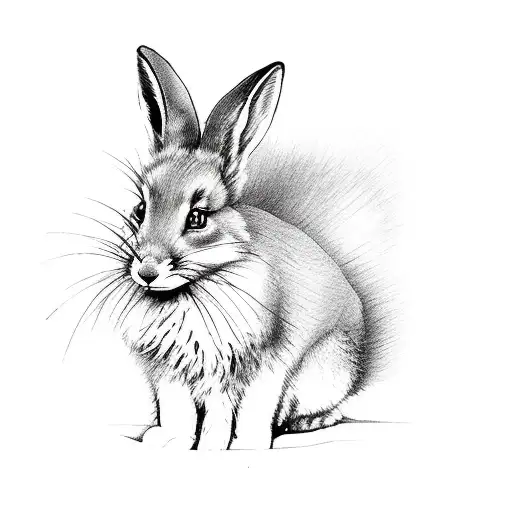 fox hunting bunny tattoo design idea