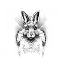 fox hunting bunny tattoo design idea