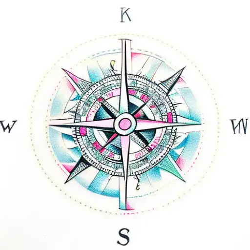 viking compass tattoo design idea