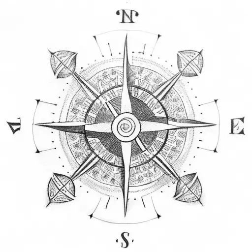 viking compass tattoo design idea