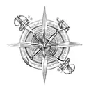 viking compass with scorpion  tattoo design idea