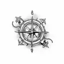 viking compass with scorpion  tattoo design idea