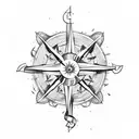 viking compass with scorpion  tattoo design idea