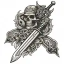 power sword and havoc staff  tattoo design idea