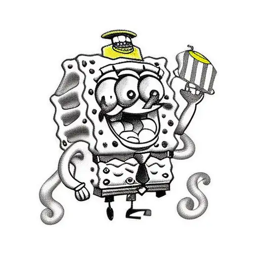 spongebob tattoo design idea
