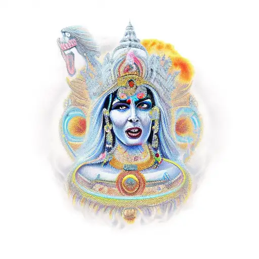 godess of death kali angry tattoo design idea