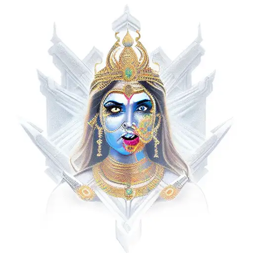 godess of death kali angry tattoo design idea